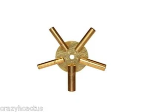 Uhr Wickler Wickelschlüssel MESSING gerade Zahlen Universal NEU Manteluhr 5 Zinken - Bild 1 von 1