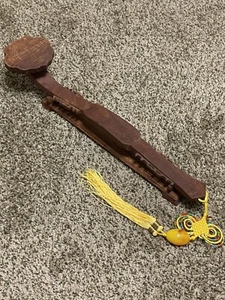 Vintage Ornate Chinese Hand Carved Wood Ru Yi Scepter 19” Two Piece - Picture 1 of 13