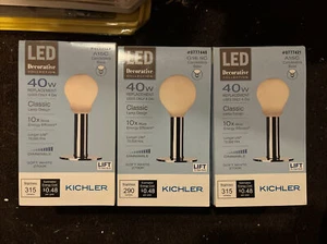 3 ~ KICHLER SOFT WHITE LED A15C DECORATIVE LIGHT BULBS, 40W ~ free shipping - Picture 1 of 1