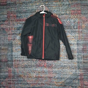 Spyder boys black and red Recon hooded lined ski jacket M 8 10 - Picture 1 of 8