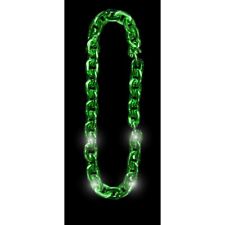 EXTRA LARGE LED GREEN CHAIN LINK NECKLACE     SUPPORT TEAM COLORS PLASTIC CHAIN