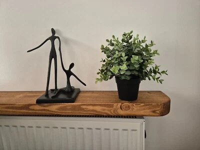 Rustic Solid Wooden Handmade Radiator  Curved  Edges Shelf  Brackets 30-150cm - Image 1 of 4
