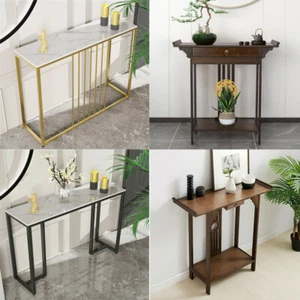 Industrial/ Morden Console Table Hall Entryway Slim Side Desk with Storage Shelf - Picture 1 of 33