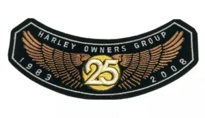 Harley-Davidson Owners Group 25 Year Anniversary Rocker Patch 1983-2008 HOG New - Picture 1 of 1