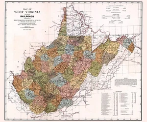 1917 Map of West Virginia Railroads - Picture 1 of 5