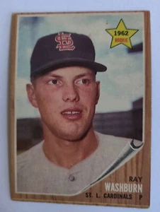 Ray Washburn 1962 Topps #19 RC - Picture 1 of 8