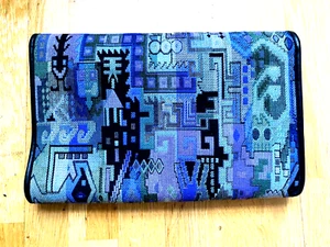 Vintage 70s TAPESTRY CLUTCH BAG woven fabric oversized ITALY adini phool carpet - Picture 1 of 6
