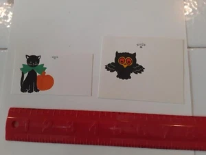 2 tarjetas antiguas vintage troqueladas de Halloween con nombre sello Norcross - Imagen 1 de 5