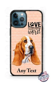 Funda protectora personalizada para teléfono Basset Hound cara de perro palabra de amor se adapta a regalo de iPhone - Imagen 1 de 10