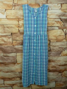 * Vicki Wayne Damen Kleid Gr. M blau kariert Knopfleiste Seitentaschen - Bild 1 von 6