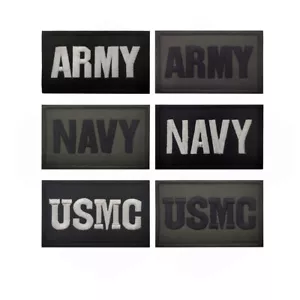 Embroidered Letter Words NAVY ARMY USMC Hook Loop Patch Emblem Fastener Badge - Picture 1 of 8