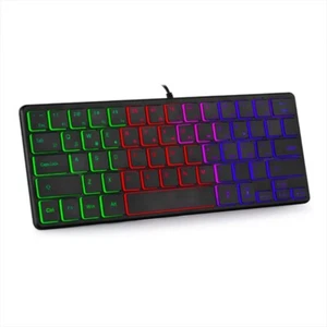 Mini 60% Compact 64 Keys Keyboard Waterproof Mute Keyboard for PC/Mac Gamer - Picture 1 of 10