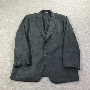 Paul Stuart Blazer Mens 44 Long Plaid Lambswool Cashmere Suit Jacket Classic - Picture 1 of 16