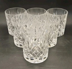 6 x Crystal Cut Glass whiskey Tumblers Fan Pineapple design 250ml - Picture 1 of 4