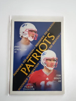 2000 FLEER TRADITION TOM BRADY & DAVE STACHELSKI #352 RC NEW ENGLAND PATRIOTS - Image 1 of 2