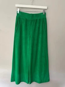 ME+EM Trousers Wide Leg Crop Towelling Midweight Clover Leaf Size UK 6 - Picture 1 of 11