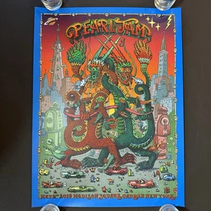 Pearl Jam NYC N2 2016 Poster SE Madison Square Garden David Welker Artist - Picture 1 of 11