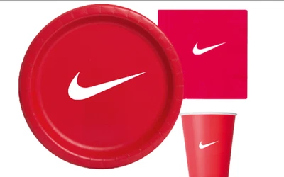 Juego de vajilla personalizado Sw00sh fiesta, fiesta de cumpleaños de 60 piezas en total - rojo Foto 1 de 4