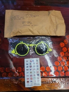 Vintage Neon Baseball Original Style Flip Up Sunglasses w Team Stickers NOS RARE - Picture 1 of 7