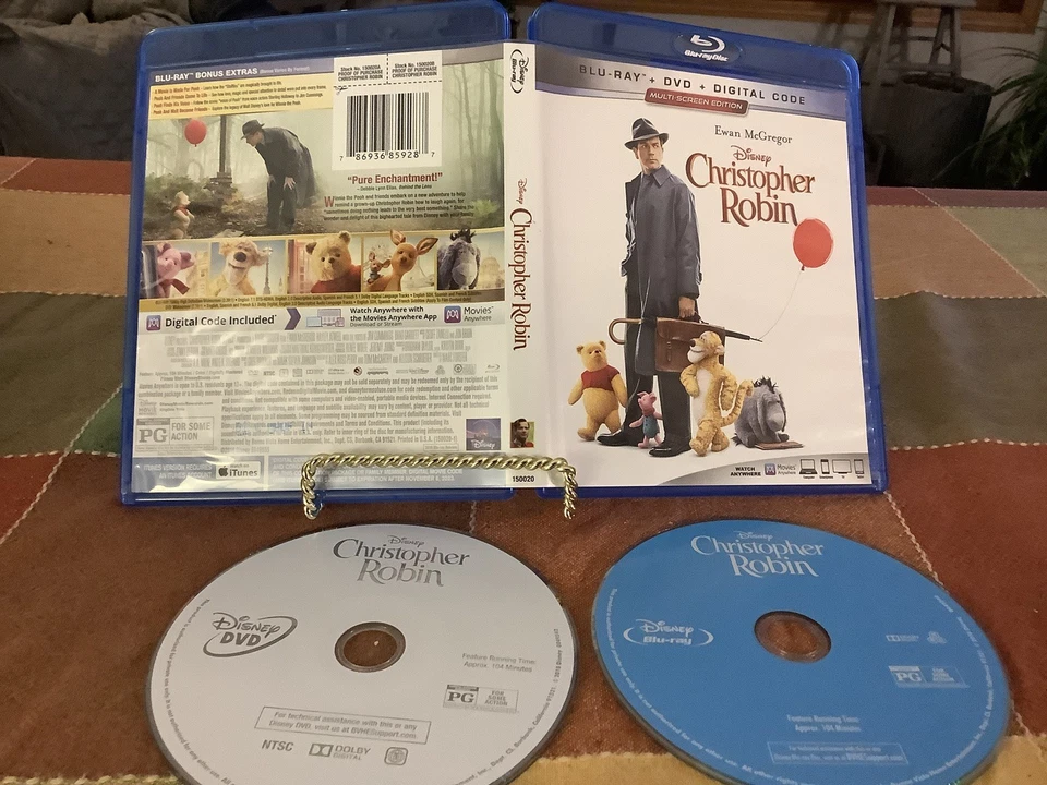 Christopher Robin Used Blu-ray 2018 Disney Ewan McGregor Pooh Free USA Shipping Foto 1 de 1