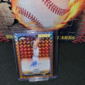 2024-25 Topps cromo naranja refractores geométricos Aaron Gordon AUTO #/25 pepitas - Imagen 1 de 2