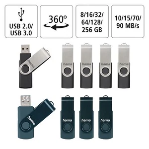 Hama USB-Stick USB 2.0, 8GB 16GB 32GB 64GB 128GB 256GB Speicherstick drehbar - Bild 1 von 10