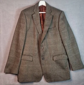 Chaqueta de tweed Magee para hombre marrón espina de arenque 42"R - Imagen 1 de 13