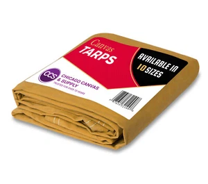 Lona de lona dorada de alta resistencia Chicago Canvas & Supply 16 oz (16 pies x 20 pies) - Imagen 1 de 2