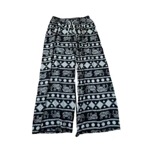Pantalone donna nero stampa elefante coulisse largo taglia 11 - Foto 1 di 11