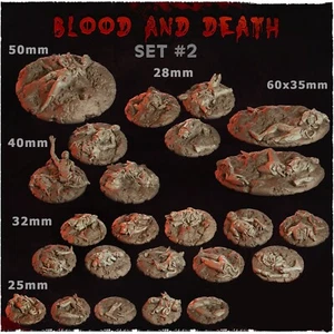 Warhammer 40K/AOS Resin Base Toppers Wargaming Blood and Death - Picture 1 of 1