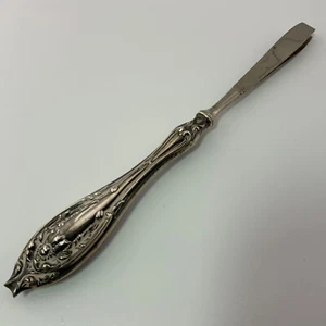 Antique Sterling Silver Tweezers Repoussé Handle Vanity Dresser Decor 5.75” - Picture 1 of 18
