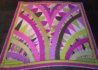 Emilio PUCCI Vintage Silk Scarf 60s/70s 33" x 35" Pinks/Purples/Green Good Cond.