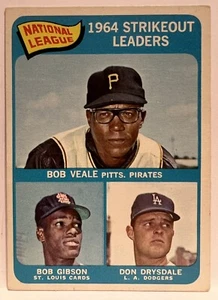 1965 Topps NL Strikeout Leaders - Veale, Gibson, Drysdale #12 Sharp! Free Ship - Picture 1 of 6