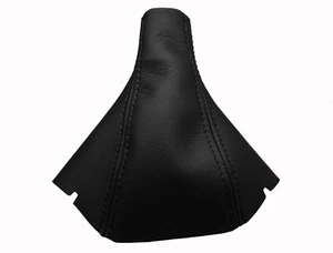 VOLVO S80 (1998-2008) Cuffia Leva Cambio 100% Vera Pelle - Cuciture Nero - Picture 1 of 1