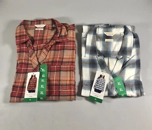 NEW Weatherproof Vintage Comfort Stretch Flannel Shirt Orange + Blue Bundle -XL- - Picture 1 of 20