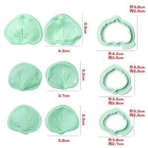 Hydrangea Flower Fondant Mould Set Petals Veining Silicone Mould Plastic Cutters - Picture 1 of 9