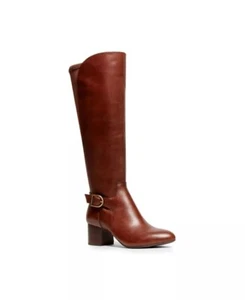 ANNE KLEIN Honesty Buckle Boots, 8M Cognac Brown - Picture 1 of 8
