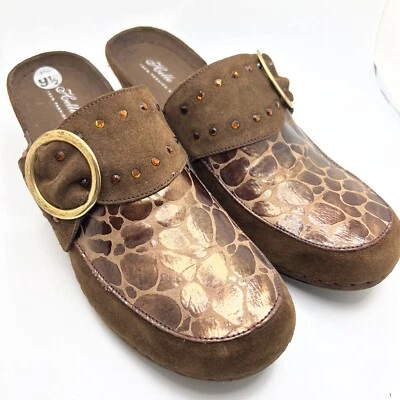 HELLE Comfort Wellness Divina Brown Clog Shoes US 9 1/2 Made in Spain 40 Suede - Image 1 of 4