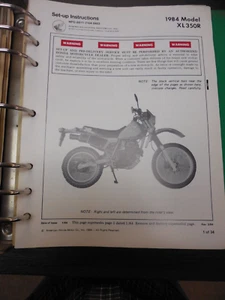 HONDA factory oem 34 page set up instructions specs 1984 xl350r xl350 r xl 350 r - Bild 1 von 2