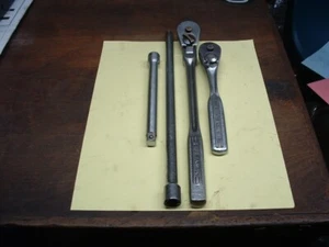 CRAFTSMAN 3/8" DRIVE LONG SWIVEL HEAD SOCKET WRENCH + SOCKET WRENCH + EXTENSIONS - Picture 1 of 3
