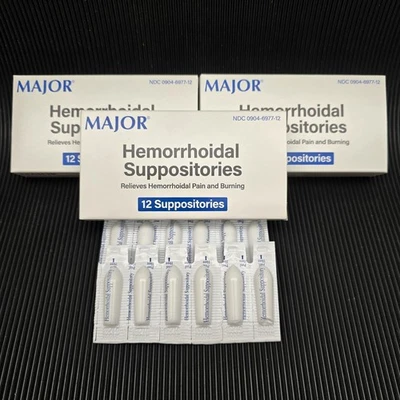 Major Hemorrhoidal Suppositories 3 Boxes 36 CNT  - Image 1 of 4