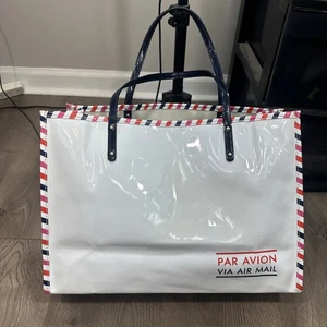 Sac à bandoulière Kate Spade Par Avion Air Mail rouge blanc bleu double poignée - Photo 1/10
