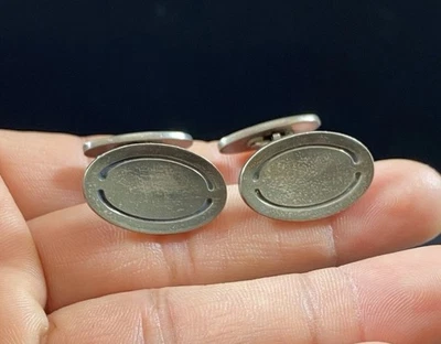 Georg Jensen Denmark Vintage Sterling Silver .925 Oval Cufflinks Signed - Изображение 1 из 4