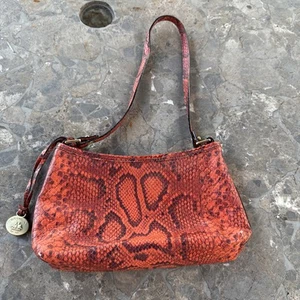 Brahmin Red Caroline Snake Print Small Purse - Picture 1 of 12