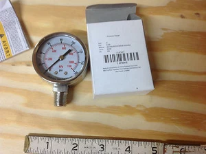 NEW Grainger 4FMK8 Stainless Pressure Gauge 2" Face 0- 160 Psi 1/4" NPT - Picture 1 of 4