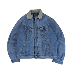 Lee Sanforized Rider Lined Jacket Blanket Denim Jeans Blue Men Storm Rider M - Bild 1 von 14