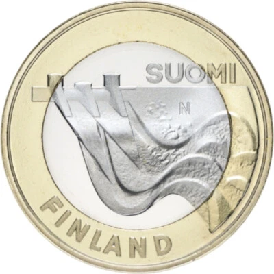 Moneda de 5 euros BU Finlandia 2013 - Edificios provinciales: Karelia (central eléctrica) Foto 1 de 2