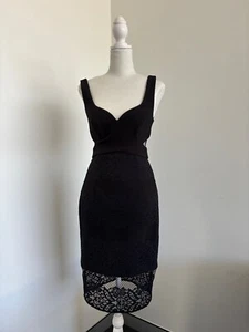Forever New Black Lace cocktail mid Dress Size 6 Excellent condition - Picture 1 of 9