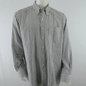 Camisa Peter Millar Nanoluxe Easycare Abotonada Para Hombres XXL 2XL Algodón Negro Blanco - Imagen 1 de 8