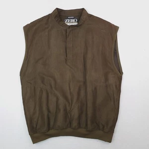 Zero Restriction Vest Mens Large Green Houndstooth Microsuede Golf Windbreaker - Picture 1 of 10